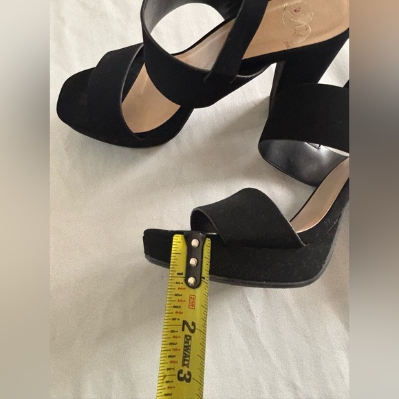 D  Elegant Black Platform High Heels Size 7.5 - Picture 5 of 5